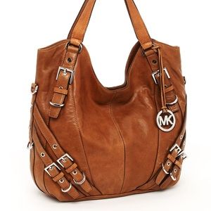 MICHAEL Michael Kors Brown Pebbled Leather ‘Milo’ Shoulder Bag